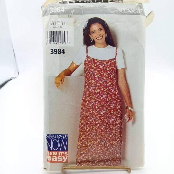 Vintage Sewing PATTERN See and Sew 3984, Butterick 1995 Misses Very Easy Top - Picture 1 of 2